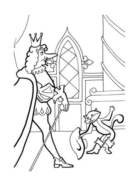 Puss In Boots And The King Coloring Page Download Print Or Color