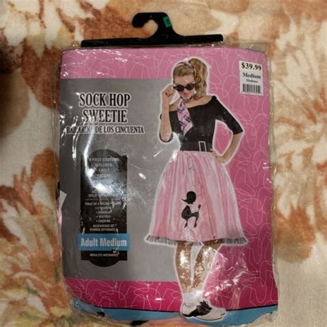 Sock Hop Sweetie 50s Retro Poodle Skirt Fancy Dress Halloween Adult Costume M Ebay