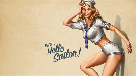 hello sailor pin up girl backiee
