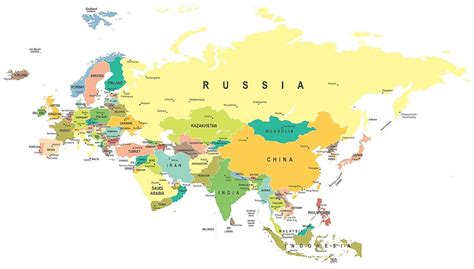 Europe And Asia Map Map Of The World