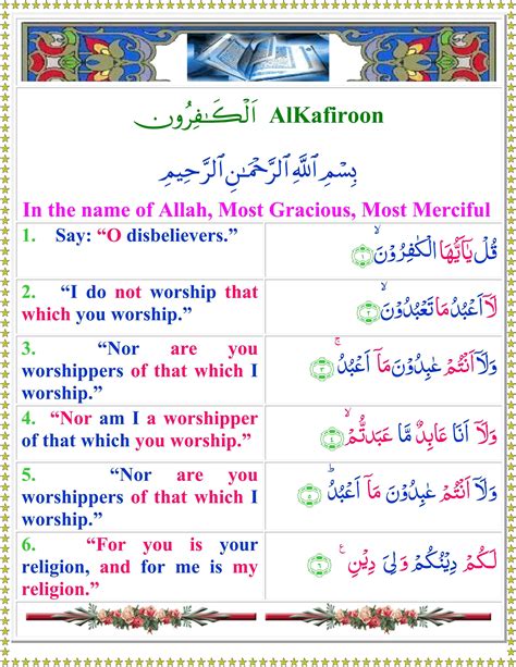 Inilah Surah Kafirun With Tarjuma Learn Moslem Surah Ayah