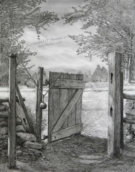 If you are on the first of drawing, you need techniques of pencil drawing for beginners and you should practice drawing simple things such as straight line, curved. The Gate - Nicholas Santoleri, Realism Artist