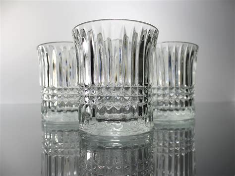 Fostoria Double Old Fashion Glasses Aspen Set Of 4 Square Cut Barware Discontinued