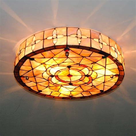 Flush Mount Tiffany Style Ceiling Light Stained Glass My XXX Hot Girl