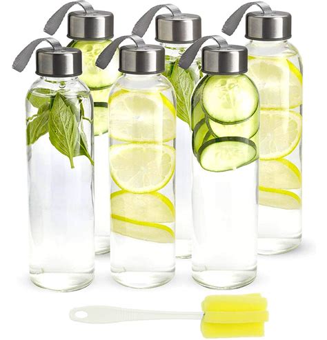 Buy Glass Water Bottles 500 Ml Juice Bottles With Lids Reusable