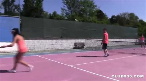 Foursome On The Tennis Court Eporner