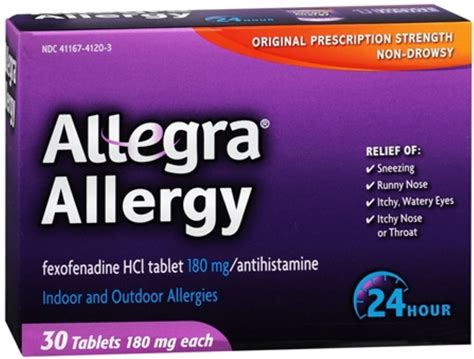 Allegra 24 Hour Allergy Tablets 30 Tablets Pack Of 3