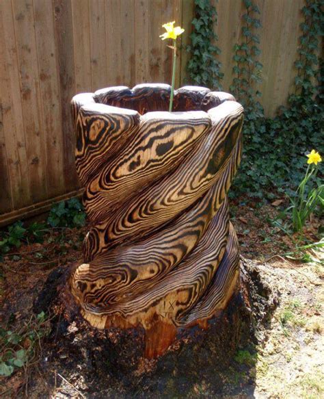 Old Tree Stump Idea Carved Tree Stump Tree Carving Tree Stump Planter