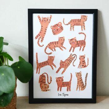 Los Tigres Illustrated Tiger Design Print By Syd Co