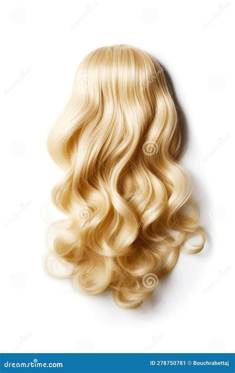 Beautiful Curly Blonde Hair On White Background Healthy Locks And