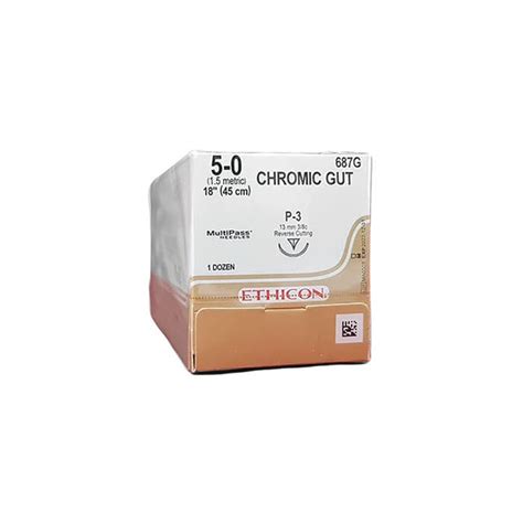 Ethicon Chromic Gut Sutures 50 13mm 38 Circle 687g Ahp Dental