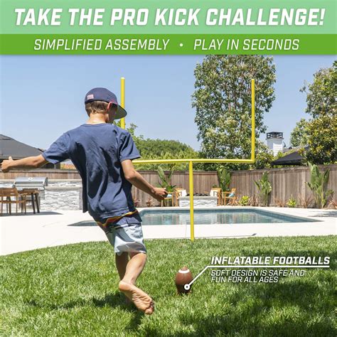 Gosports 8ft Pro Kick Challenge Field Goal Post Set With 4 Footballs