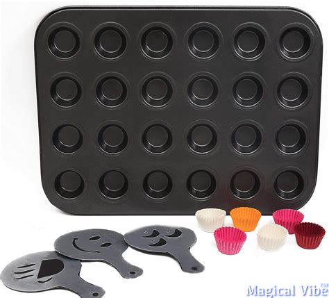 Magical Vibe Mini Cupcake Tray Non Stick Carbon Steel 24 Cups Mini