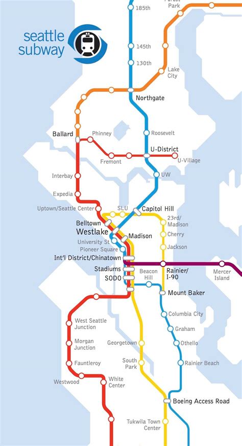 Seattle Light Rail Stations Map Tourist Map Of English
