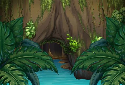 Forest Scene With Cave And Trees 430953 Download Free Vectors Bbf