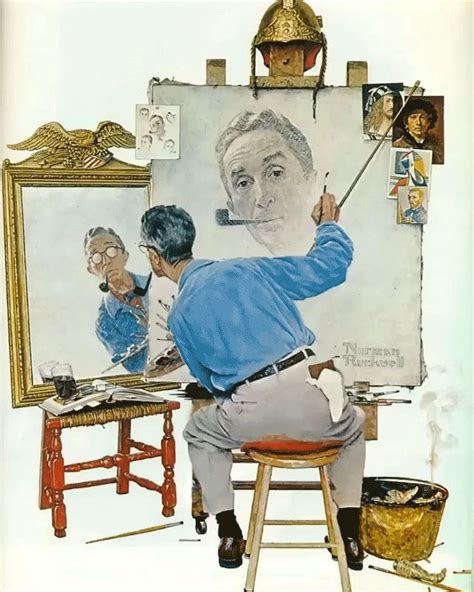 👀 Triple Self Portrait 👀 In 2020 Norman Rockwell Rockwell Painting