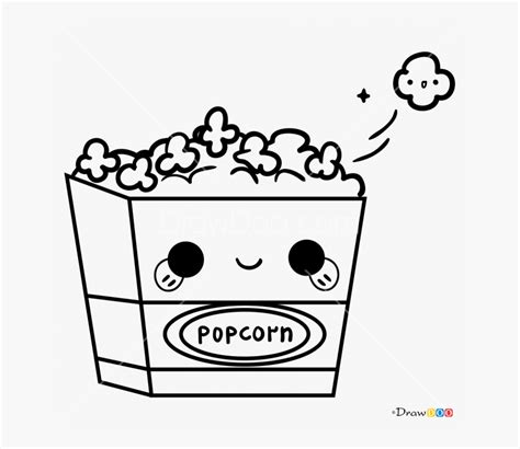 popcorn drawing kawaii for free download kawaii popcorn coloring page hd png download kindpng
