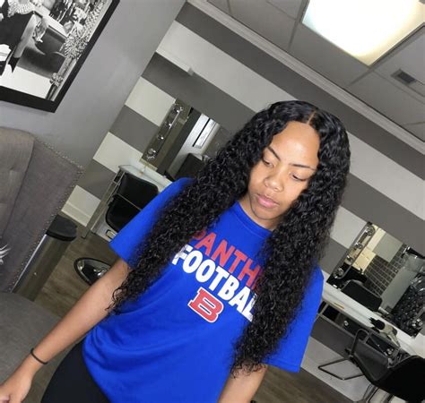 Deep Wave Middle Part Braids With Weave Wig Hairstyles Curly Hair