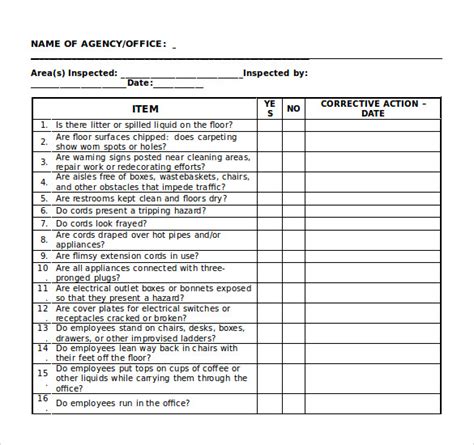Free Sample Ms Word Checklist Templates In Ms Word