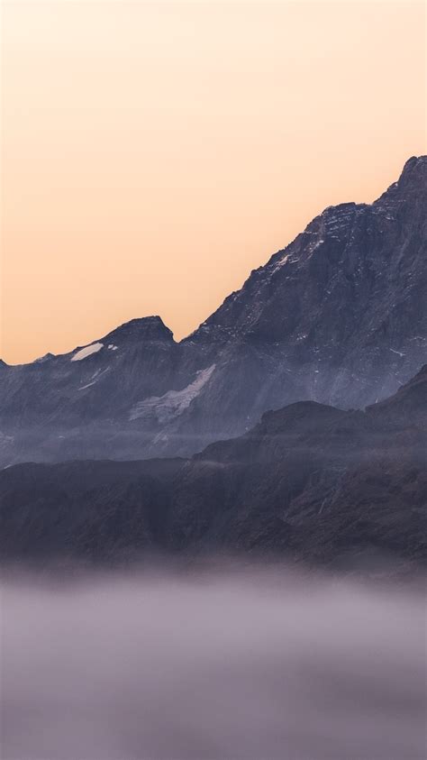 750x1334 Mountain Range Covered In Fog Iphone 6 Iphone 6s Iphone 7