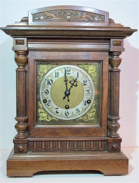 Antique German Walnut Cased Bracket Clock By Kienzle Clock Company