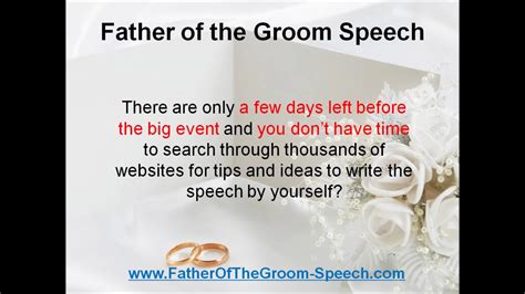Free Father Of The Groom Speech Examples Youtube