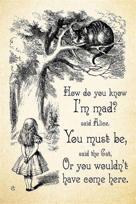 Alice In Wonderland Quote How Do You Know Im Mad