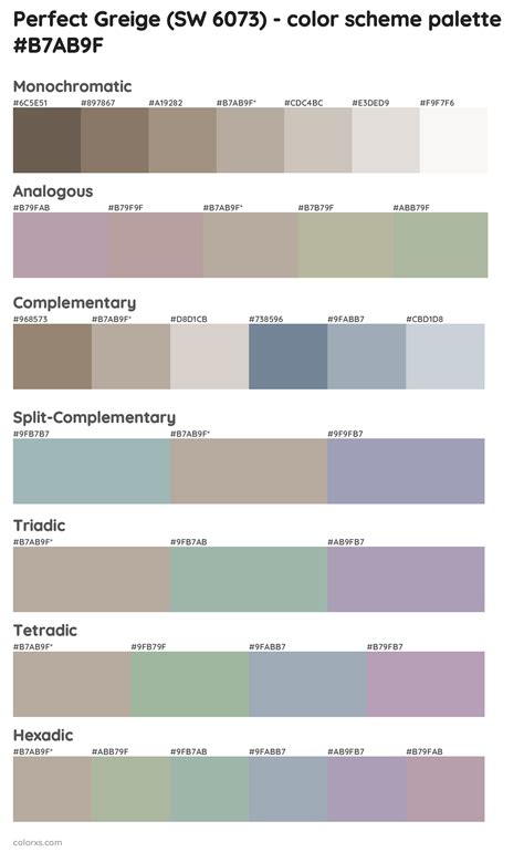 Sherwin Williams Perfect Greige Sw 6073 Paint Coordinating Colors And