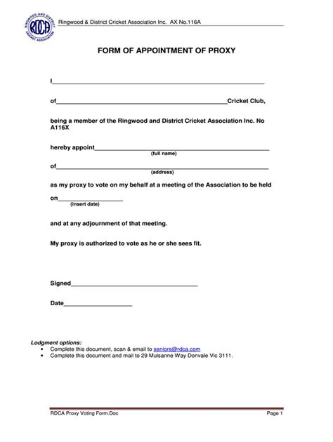Proxy Form Fill Out And Sign Printable Pdf Template Signnow