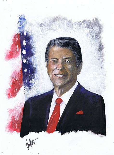 Ronald Reagan Painting By Jerry Bates Fine Art America