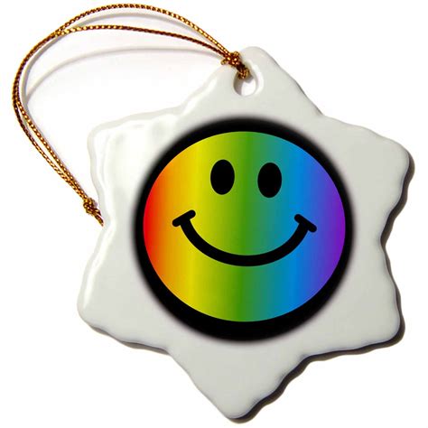 3drose Rainbow Smiley Face Happy Colorful Multicolor Smilie On Black