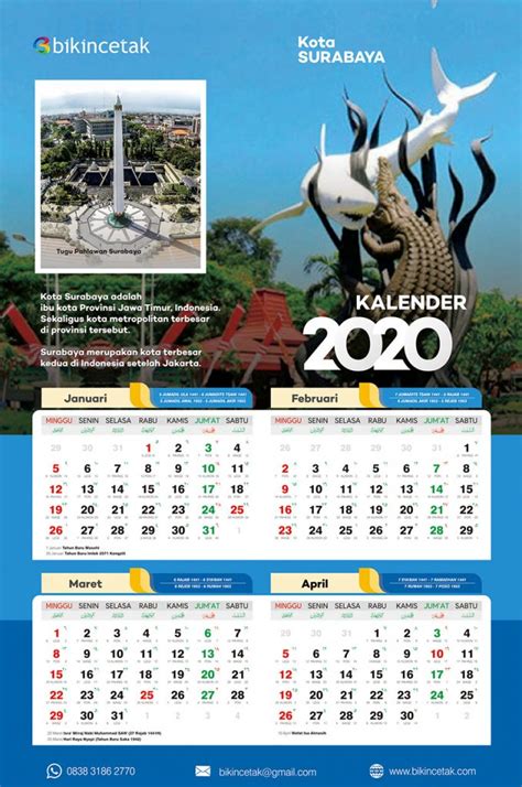 Desain Kalender 2020 Keren Tempat Belajar