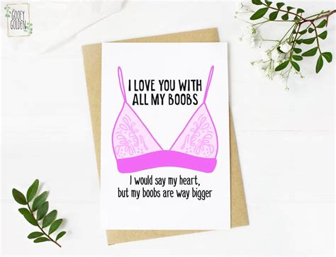 Boobs Funny Valentines Day Card Funny Valentines Day Cards 2021