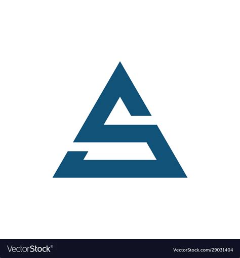 Initial S Triangle Logo Royalty Free Vector Image
