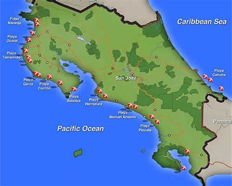 Costa Rica Maps National Beaches Costa Rica Map Costa Rica Travel