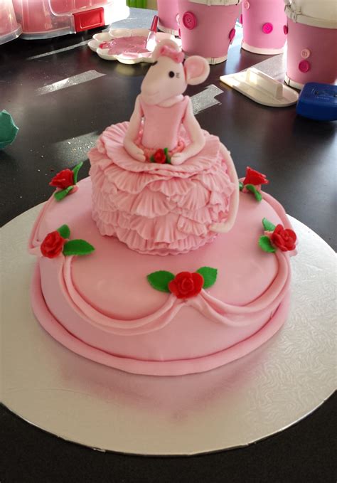 Angelina Ballerina Cake Vanilla And Raspberry Layer Cake Under The Icing Ballerina Cakes