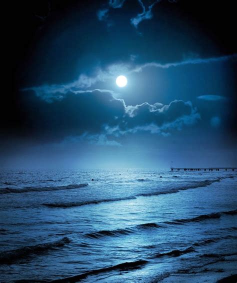 Moon Beach Ocean At Night Beach At Night Beach Night