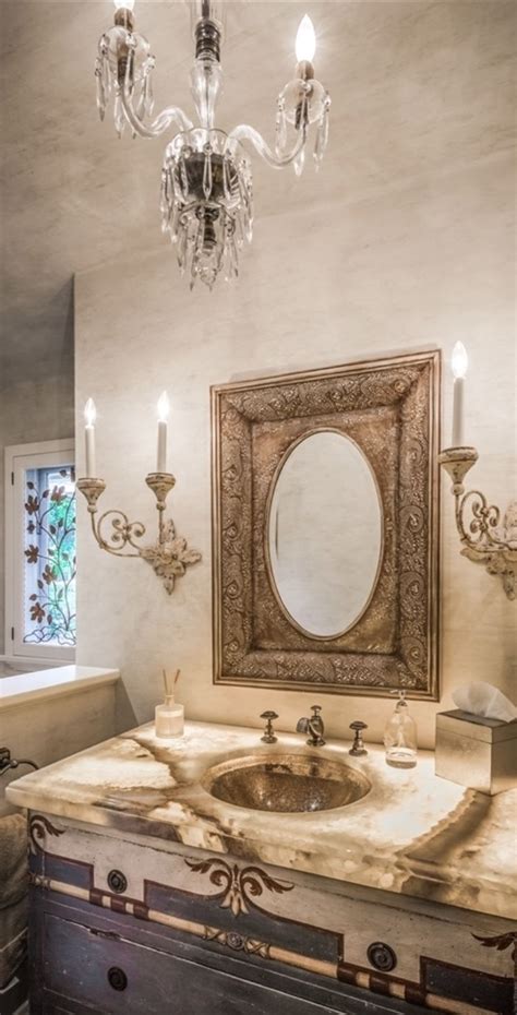 Tuscan Powder Room Mediterranean Home Decor French Bathrooms Tuscan
