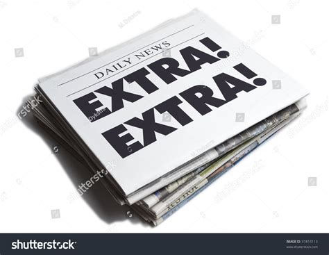 Extra Extra Newspaper Isolated On White Background Stock Photo 31814113