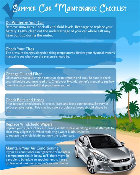 Car Maintenance Checklist For Summer Visually