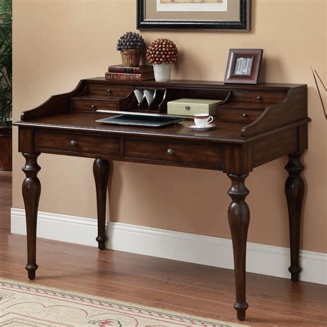 Buy Desks Traditional Writing Desk With 6 Drawers By Coaster From