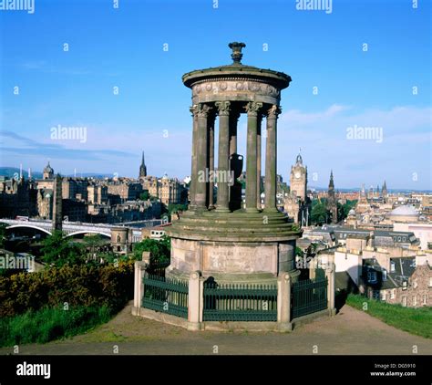Dugald Stewart Monument Calton Hill Edinburgh Scotland Stock Photo
