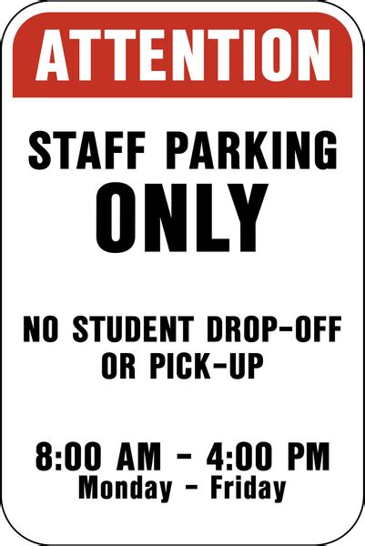 Staff Parking Western Safety Sign