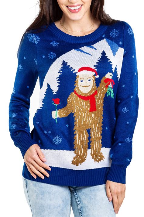 Women S Romantic Sasquatch Ugly Christmas Sweater Ugly Christmas Sweaters