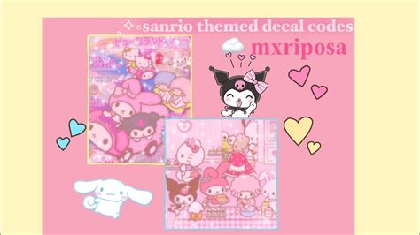 🍫🐸 Roblox Sanrio Themed Decal Codes 〜（ゝ。∂）🐸🍬 Youtube