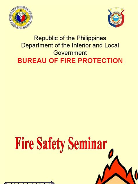 Bureau Of Fire Protection Republic Of The Philippines Department Of