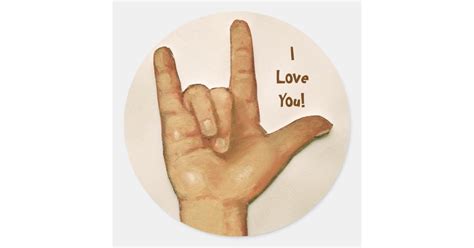 Sign Language I Love You Stickers