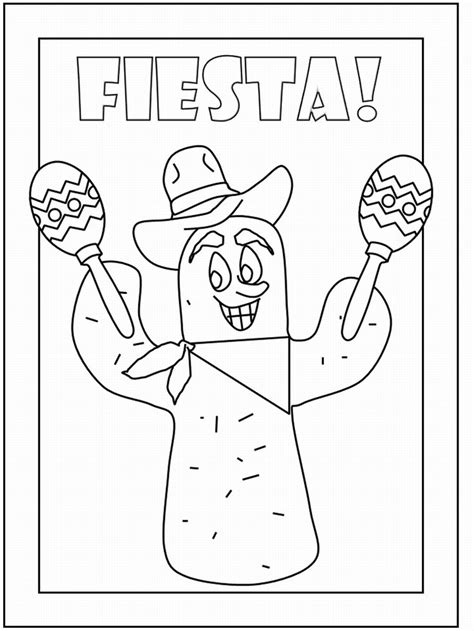 Mexican Fiesta Coloring Pages Coloring Birthday Cards Spiderman