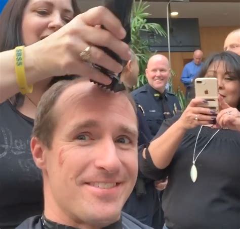 ‘here It Goes Drew Brees Shaves Head For Charity Wgno
