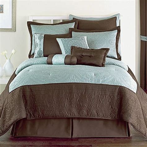 Both pretty and romantic, the rosemary is a delightful design for the most traditional of bedroom suites. 10p QUEEN Blue Brown Classic Comforter Set-Pretty~NEW | eBay